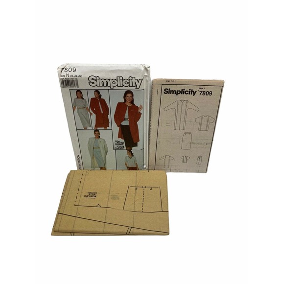 Simplicity 7809 Top Skirt & Loose Fitting Lined Coat Sewing Pattern Size 10-14 - Picture 4 of 4